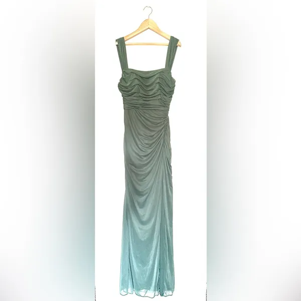 Azazie Sheath Bow Chiffon‎ Dress | Sz A2 | Straight Neckline | ruched body - Image 9