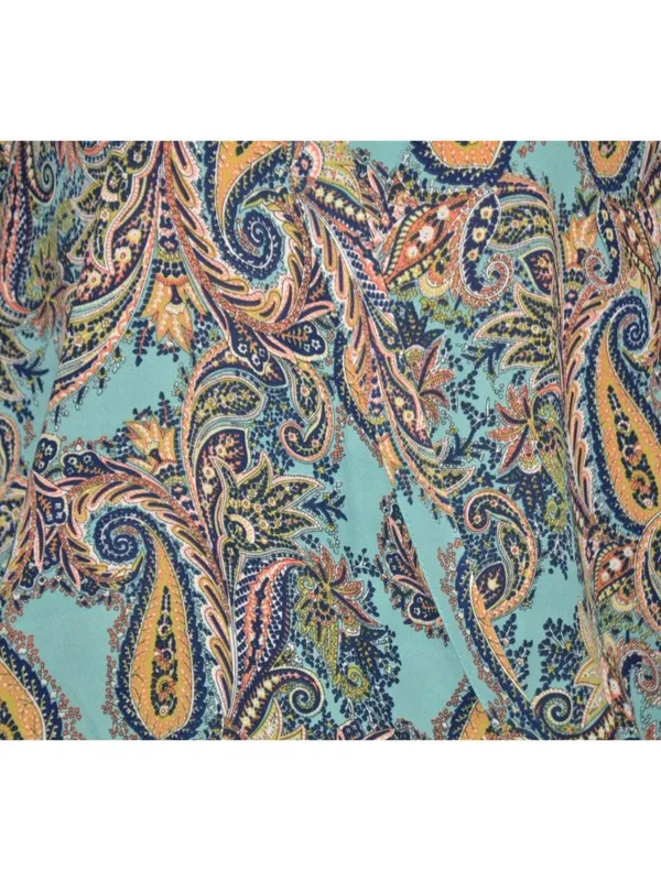 Veronica M. Ladies Paisley Faux Wrap V-Neck Blouse Top Size L Boho Colorful - Image 3