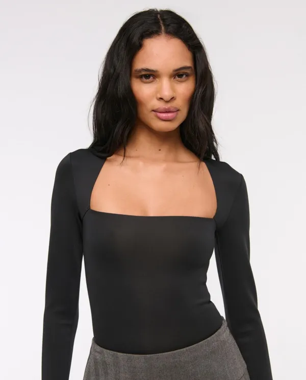 NWT Abercrombie and Fitch Ava Long-Sleeve Sculpt Matte Bodysuit - Image 2