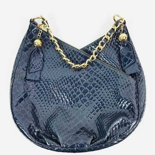 Gianni Bini |Blue Snake Skin Embossed Shoulder Bag - Image 3