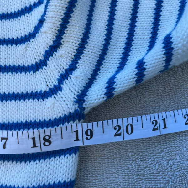 Zara Cream an blue striped Sweater long cardigan maxi dress nautical coastal L - Image 6