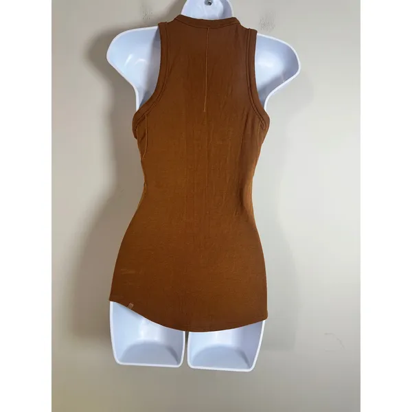 Lululemon Hold Tight Tank Top Copper Brown Ribbed High Neck Racerback Size 4 - Image 6
