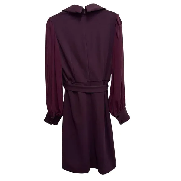 Shelby‎ & Palmer Purple Wrap Dress Size 10 Long Sleeve Belted - Image 4