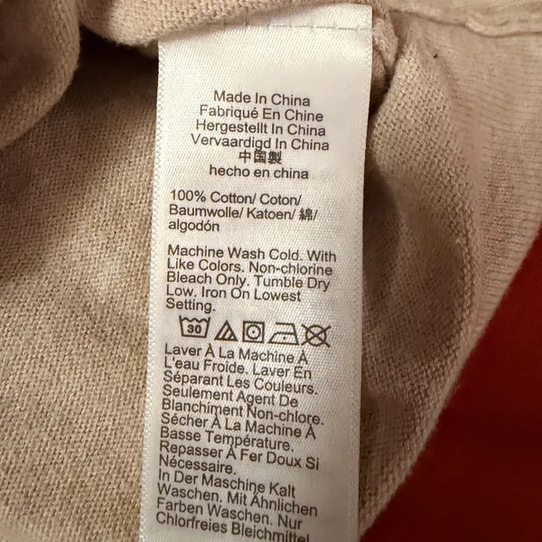 J crew 100% cotton crew neck cream‎ sweater size L - Image 3