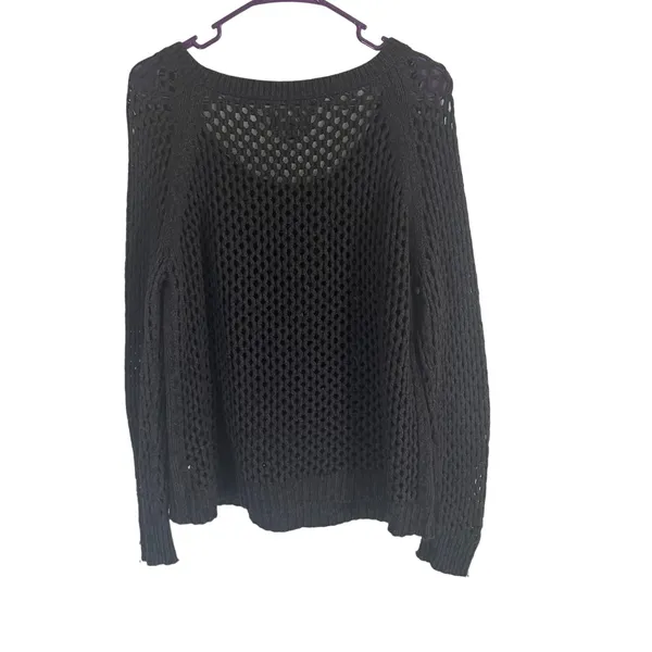 American Eagle Outfitters Size Large Gray Wool Blend‎ Crochet Sweater - Image 4