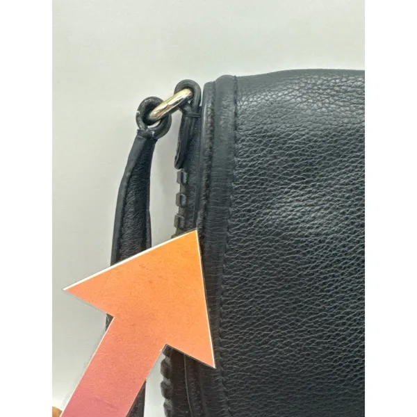 Kate Spade NY Black Leather Saddle Crossbody‎ Bag Adjustable Strap Boho Chic - Image 11