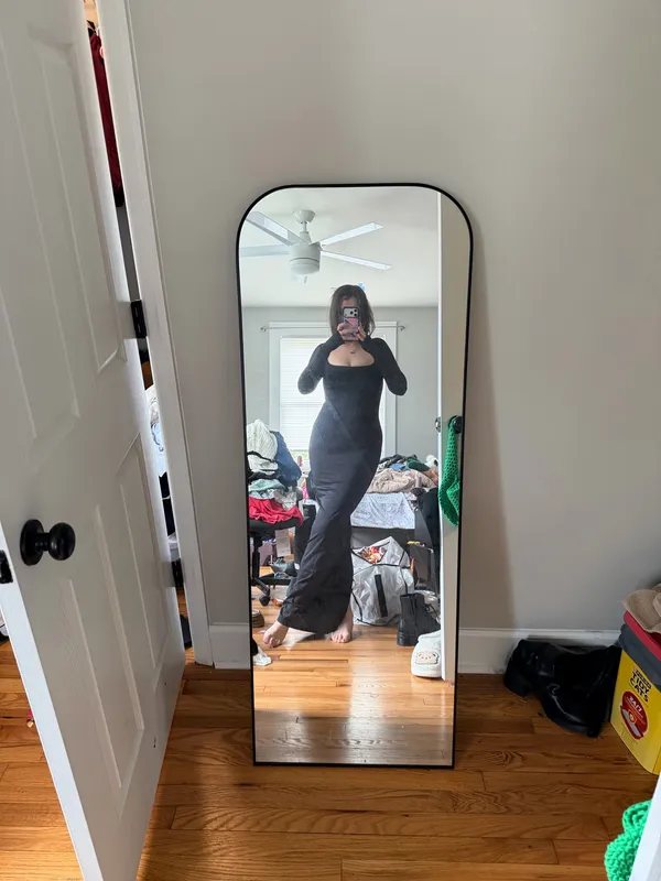 SKIMS Long Sleeve Dress Maxi Black - Image 5