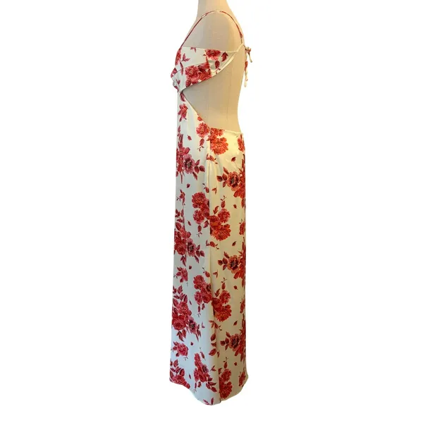 Peppermayo Rosie Satin Maxi Dress 6 Rosa Floria Floral Cutout Backless‎ - Image 5