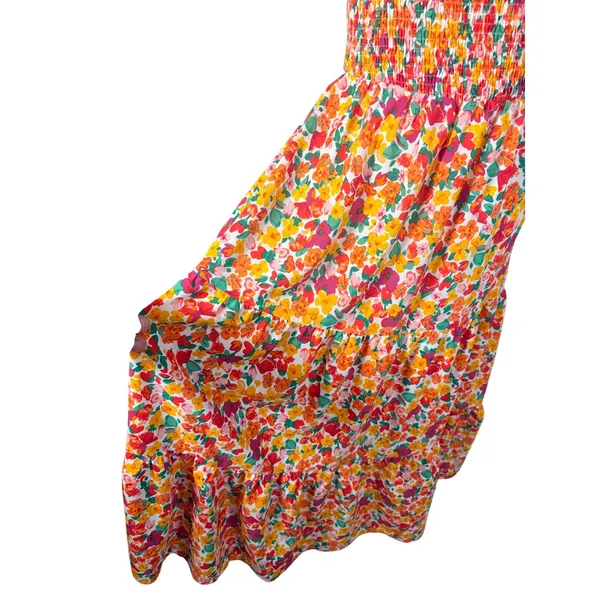 BTFBM‎ One Shoulder Maxi Dress Womens Medium Multicolor Excellent Floral Smocked - Image 9