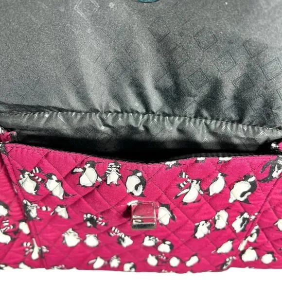 Vera Bradley‎ Quilted Playful Penguins Turnlock Tote Bag Crimson Red Retired - Image 16
