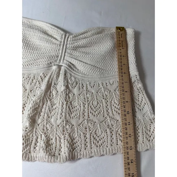 American Eagle Women XL Cream Crochet Strapless Tube Top Pointelle Cutout NEW - Image 8