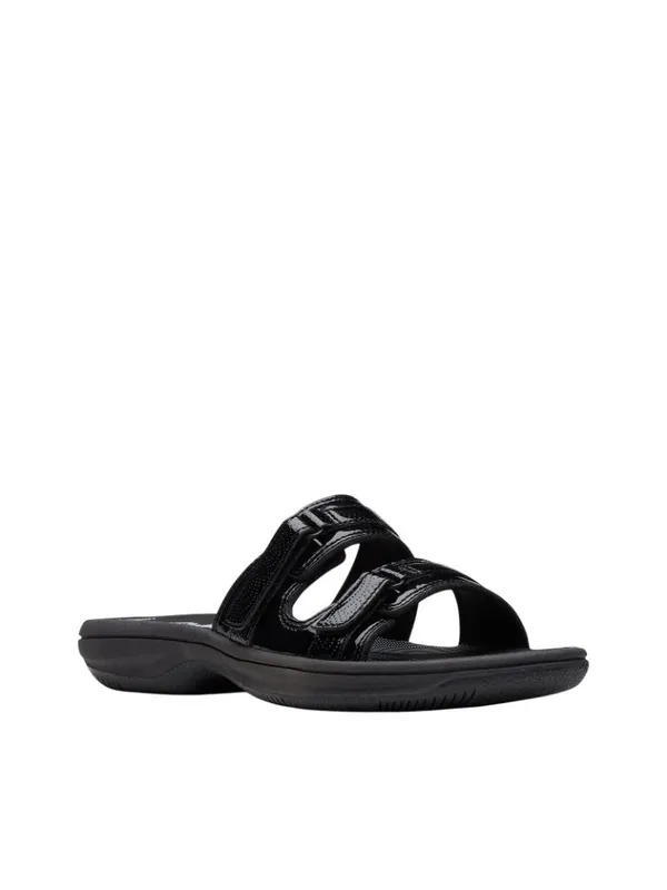 NWT Clarks Patent Breeze Piper Slide Sandal 26171970 Black 9M - Image 2