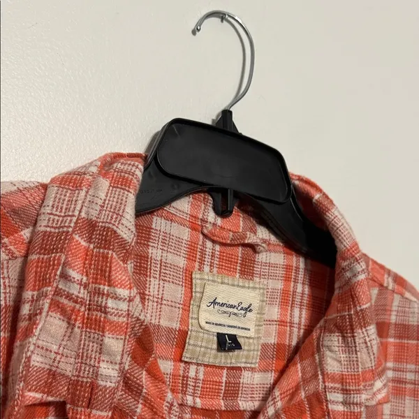 American Eagle Flannel Plaid Button-Up Shirt NWT - Image 8