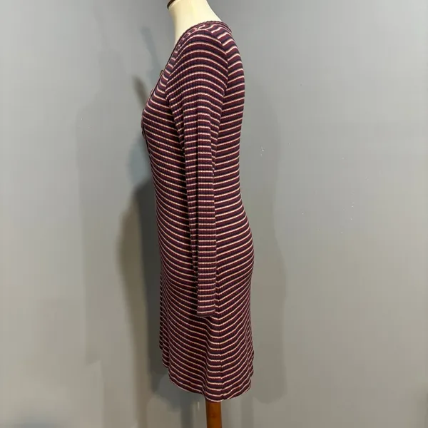 American Eagle Striped Ribbed Henley Sweater Dress Fall Grunge Y2K M - Image 4