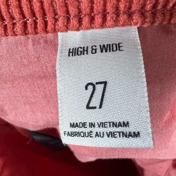 BDG High & Wide Corduroy Solid Wide Leg Pants Red Retro 90s Aesthetic Size 27 - Image 5