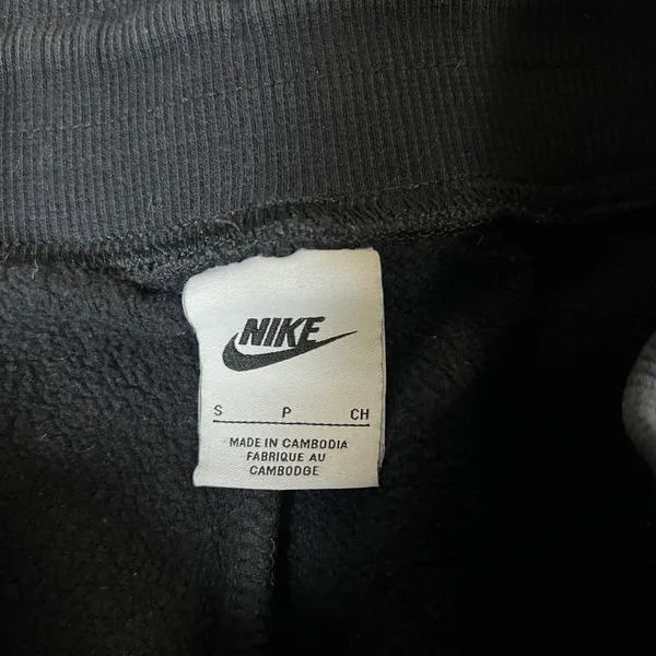 Nike Women Fleece Joggers Black Sweatpants Small Embroidered Swoosh Logo Pockets - Image 4