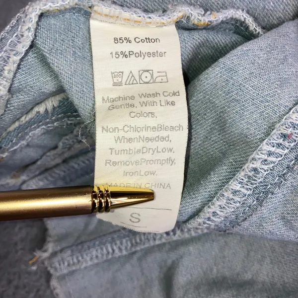 Ruffle Shoulder Denim Jacket Women S Light Wash‎ Raw Hem Cropped Western Spring - Image 10