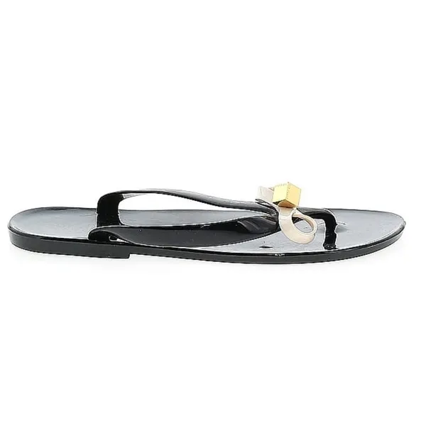 TED BAKER London Black rafeek‎ bow gold cube jelly Sandals sz 5 - Image 2