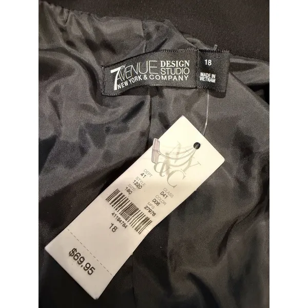 NWT NY&CO Womens Blazer Plus Size 18 Two Button Black Professional Office Wear - Image 8