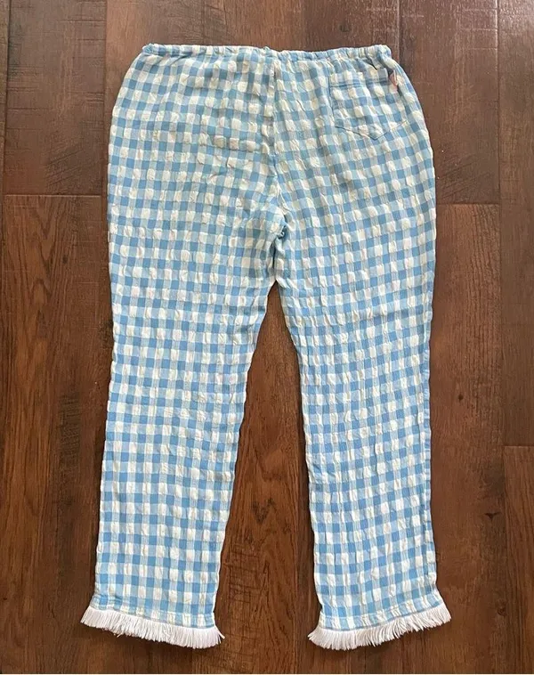 LIFE IN PARADISE drawstring gingham pants, size L Size L - Image 2