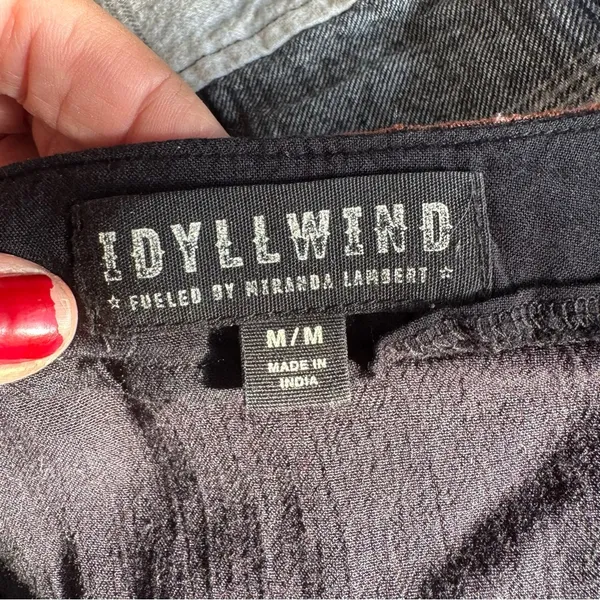 Idyllwind Fueled by Miranda Lambert Black Embroidered Dolman Sleeve Peasant Top - Image 7