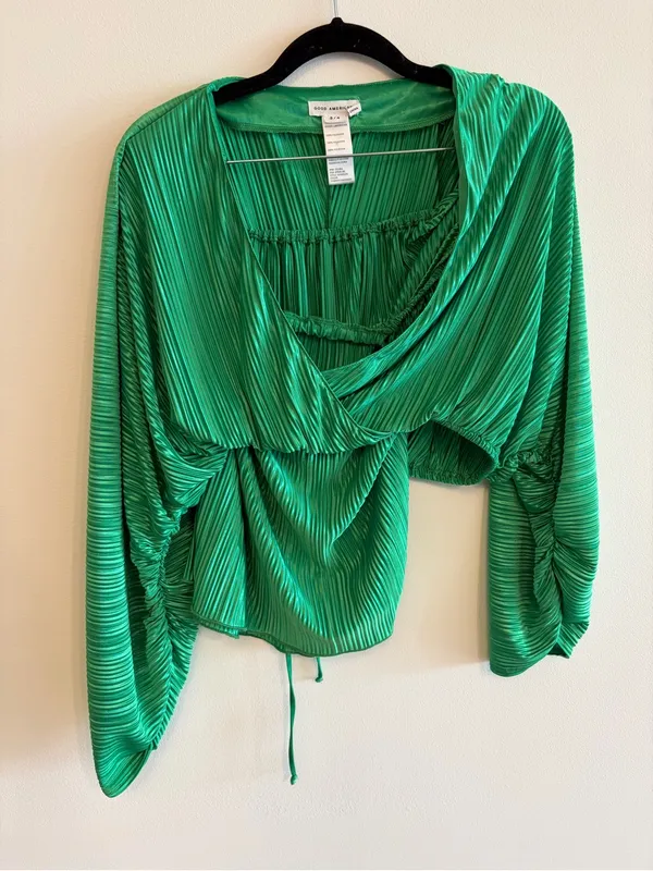Good American Women's Green Plissé Sculpted Dress Size 3/4 - Image 6