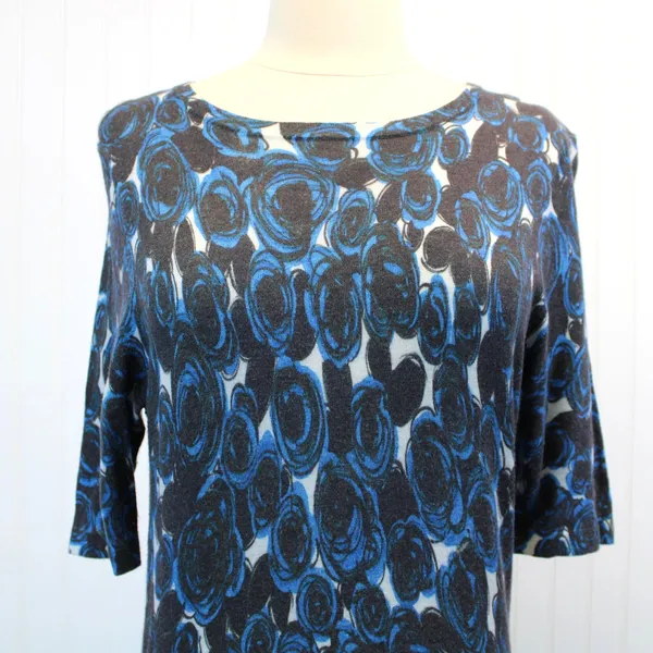 Love Moschino Womens‎ US 6 Abstract Floral Sweater Dress Blue Gray White - Image 3