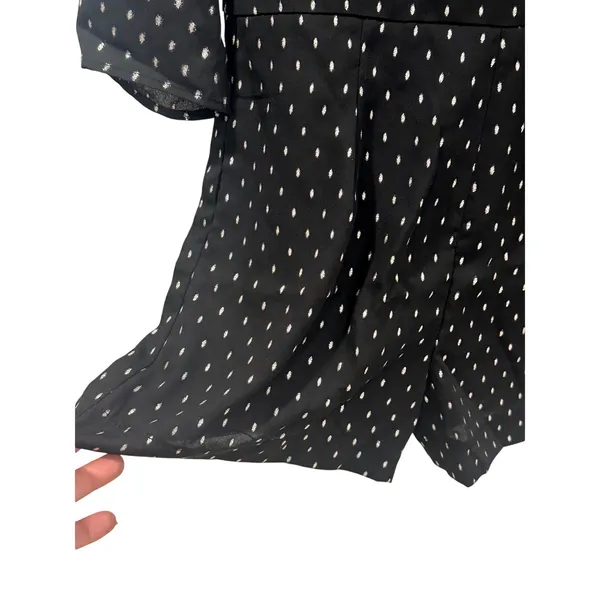 Zara Black Polka Dot Romper 3/4 Sleeve Romper Playsuit Size Small Retro Chic - Image 5