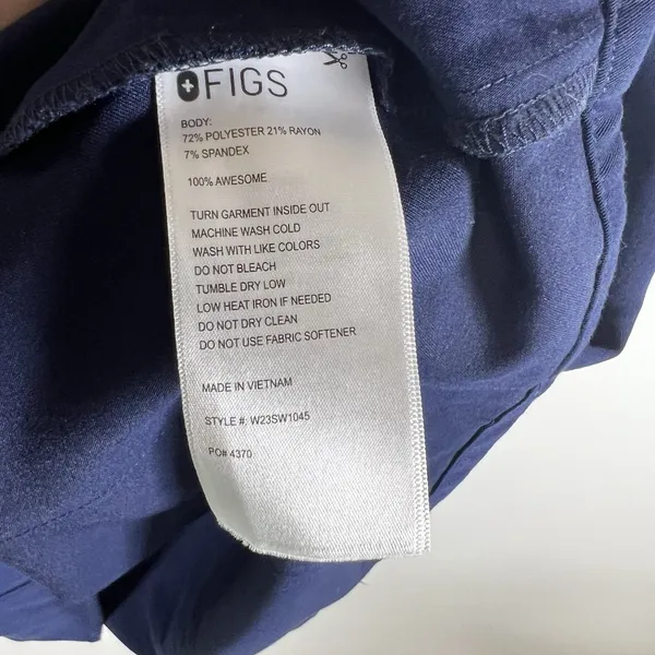 Figs Scrubs Casma Size XXL Dark Blue V Neck Short Sleeve Technical‎ Collection - Image 6