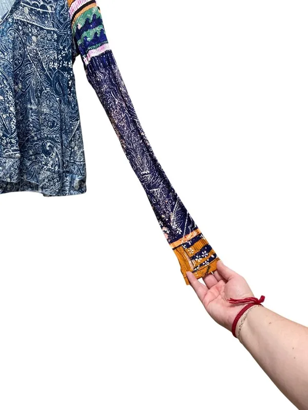 Free People FP Movement Soul Searcher Printed Hoodie Blue Size S Boho Hippie - Image 10