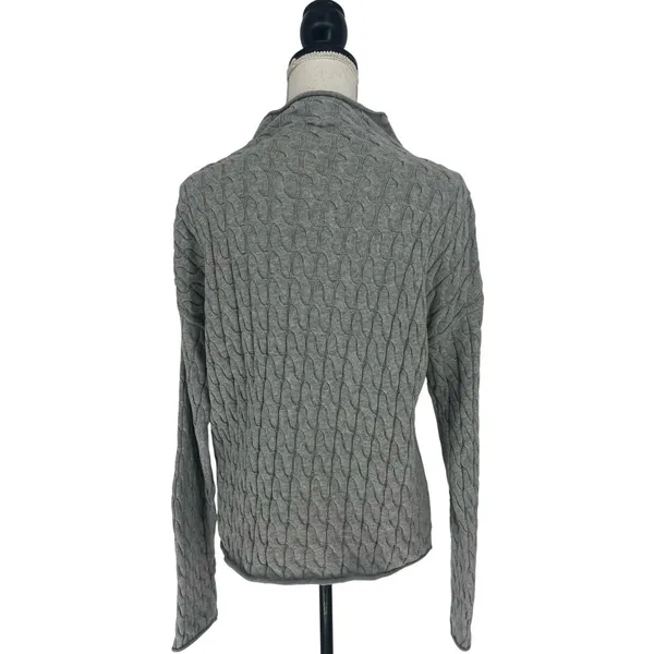KULE The Mirabelle Mock Neck Cable Knit Cotton Sweater‎ Size Medium - Image 8