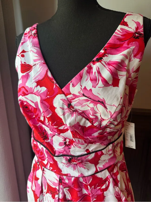 B. Smart Pink Floral Midi Dress nwt 12 - Image 2