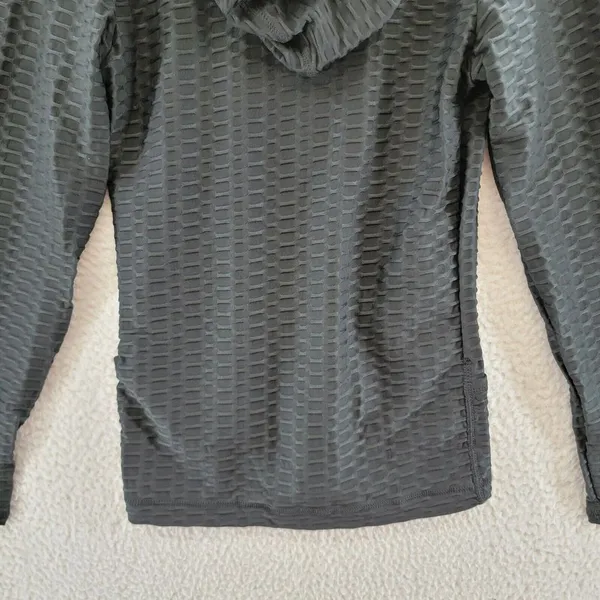 New Mix L/S Full Zip Activewear Hooded Jacket Women's Small Black Textured - Image 11