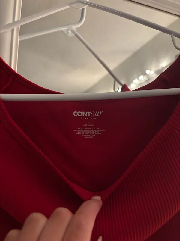 Red ribbed pacsun crop tshirt  - Image 2