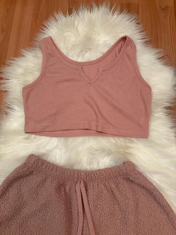 Aerie Super cute nude pink matching lounge set, size XS - Image 2