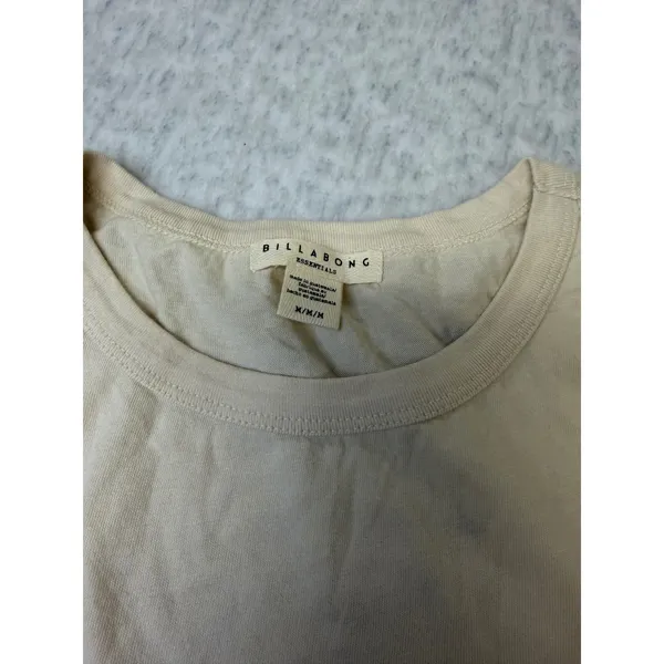 Billabong Essentials Womens Tan Beige Cotton Short Sleeve Crew Neck Tee M NWOT - Image 4