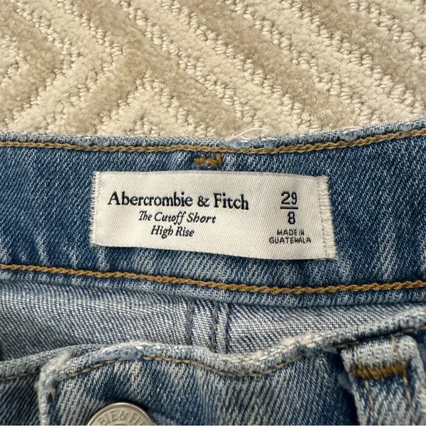 Abercrombie High Rise Distressed Jean Shorts - Image 5