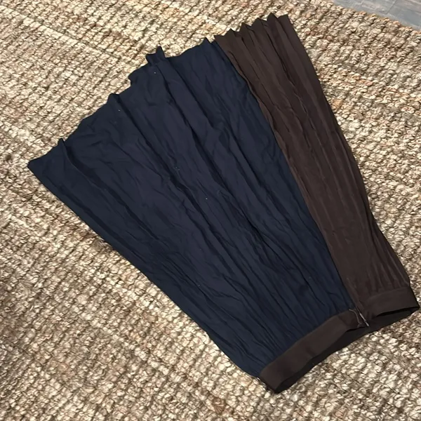 Till Navy N Brown Pleated Midi Skirt Size Small - Image 9