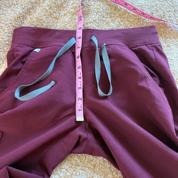 FIGS Zamora Jogger Scrub Pants Womens XS Maroon Burgundy Technical Nurse Uniform - Image 6