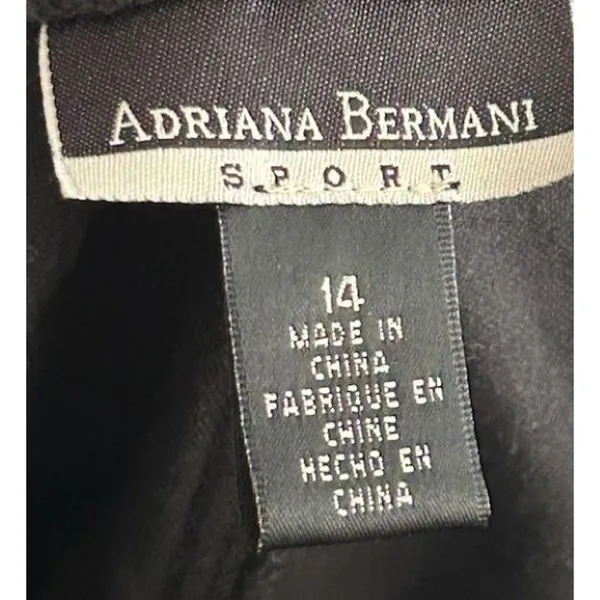 Vintage Adriana‎ Bermani Sport Black Velour Pants Sz 14 Vintage Y2K Goth - Image 4