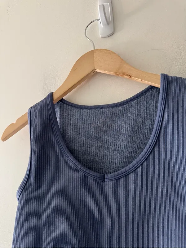 OFFLINE By‎ Aerie Ribbed Recharge Least Support Blue Sport Bra - Image 2