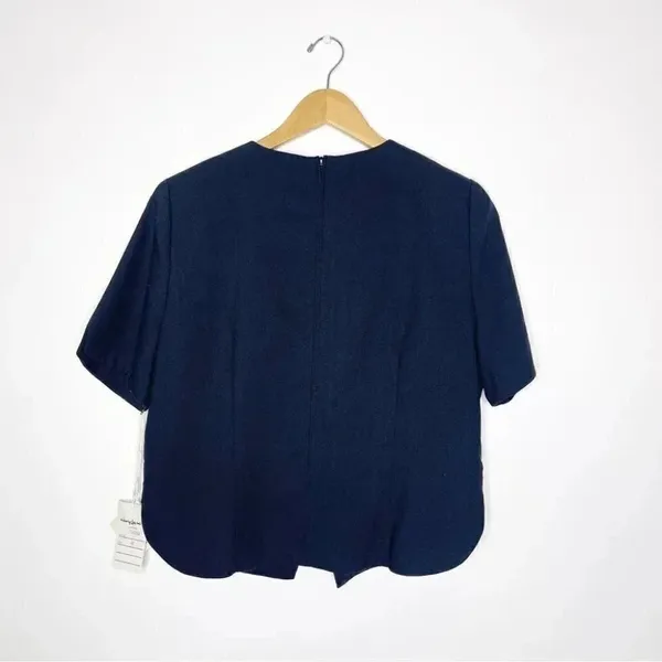 Heury Lee Black Vintage Short Sleeve Blouse Bow Button Size 12 NWT - Image 8