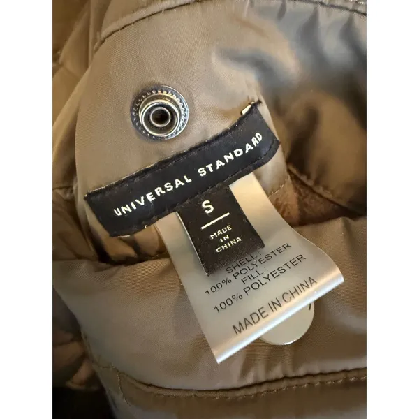 Universal Standard Reversible‎ Quilted Long Coat Brown Orange Hooded Parka Small - Image 5