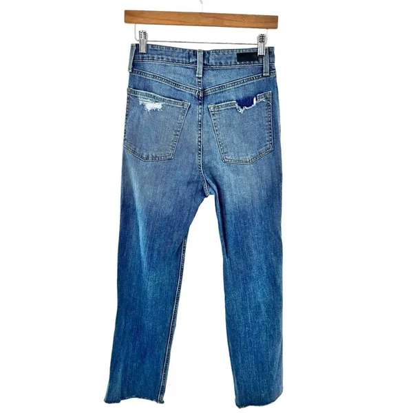 Abercrombie & Fitch Blue Zoe Natural‎ Rise Ankle Straight Leg Jeans Size 6 - Image 4