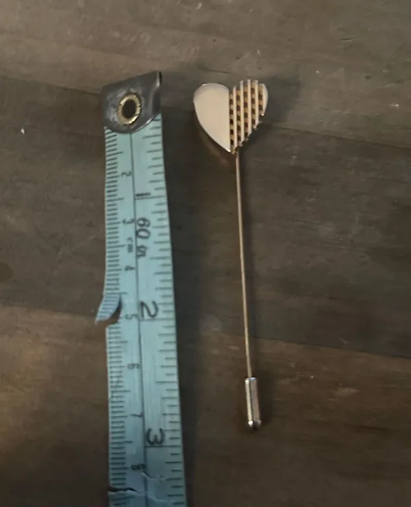 Vintage Cut Heart Stick Pin - Image 2