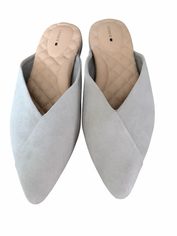 Birdies The Swan Light Gray Suede Mules size 8 - Image 4
