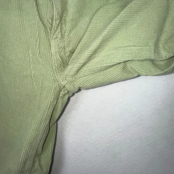 PacSun 90s Boyfriend Corduroy Pants Womens 24 Sage Green High Waisted Raw Hem - Image 4