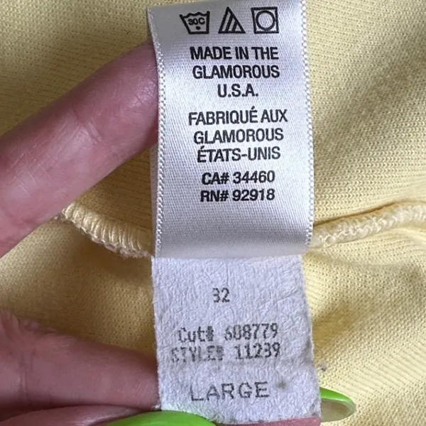 VTG 00s Juicy Couture Terrycloth Track Jacket Butter Yellow Made in the USA Tag - Image 11