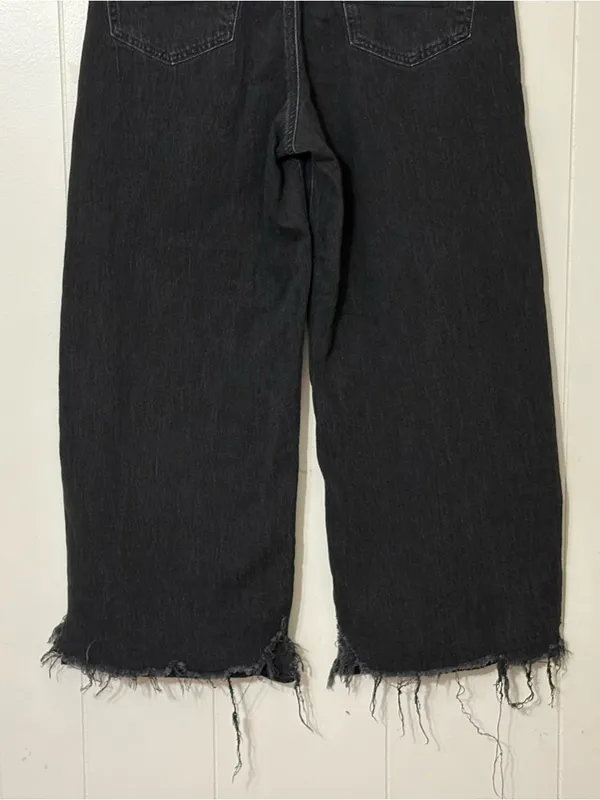 American Eagle Super High Rise Baggy Wide Leg Jeans Black Size 10 - Image 12