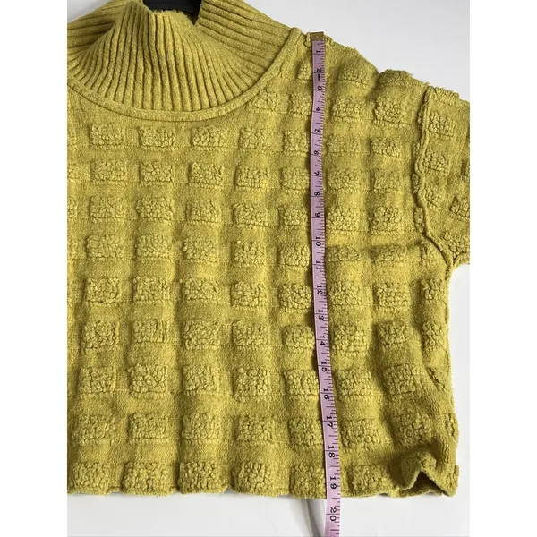 Free People Soul Searcher Cropped Mock Neck Textured Knit Sweater Green XS - Image 8
